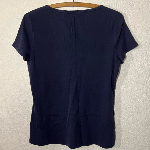 Talbots Navy Blue V-Neck Women's Top Size Medium - Picture 2 of 3